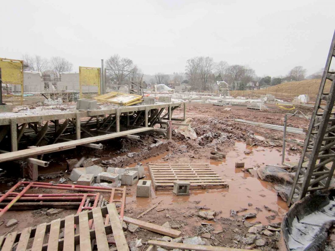 Rainy weather impacts construction of new Williamstown elementary